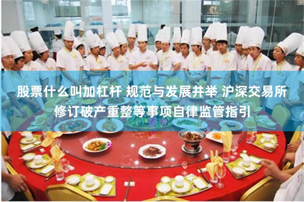 股票什么叫加杠杆 规范与发展并举 沪深交易所修订破产重整等事项自律监管指引
