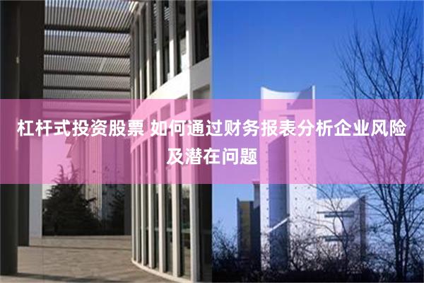 杠杆式投资股票 如何通过财务报表分析企业风险及潜在问题