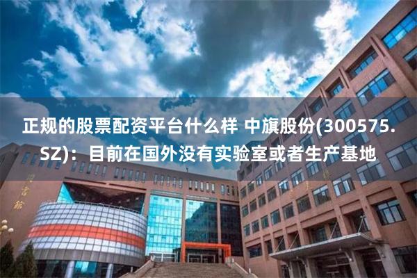 正规的股票配资平台什么样 中旗股份(300575.SZ)：目前在国外没有实验室或者生产基地